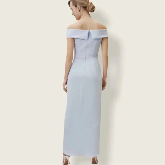 NWT Anthropologie BHLDN Maxi Dress Off Shoulder Formal Long Thompson Aqua Bliss - Picture 12 of 12